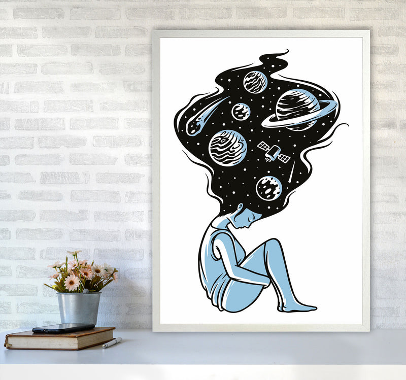 Head In The Clouds Art Print by Jason Stanley A1 Oak Frame