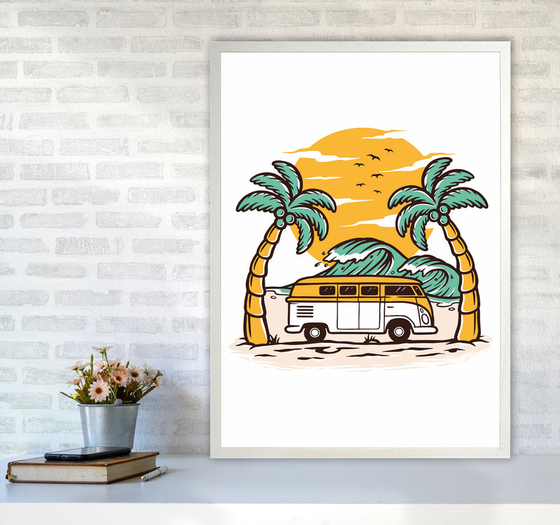 Between Two Palms Art Print by Jason Stanley A1 Oak Frame
