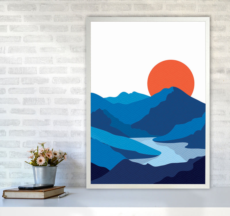 Japanese Mountain Art Print by Jason Stanley A1 Oak Frame