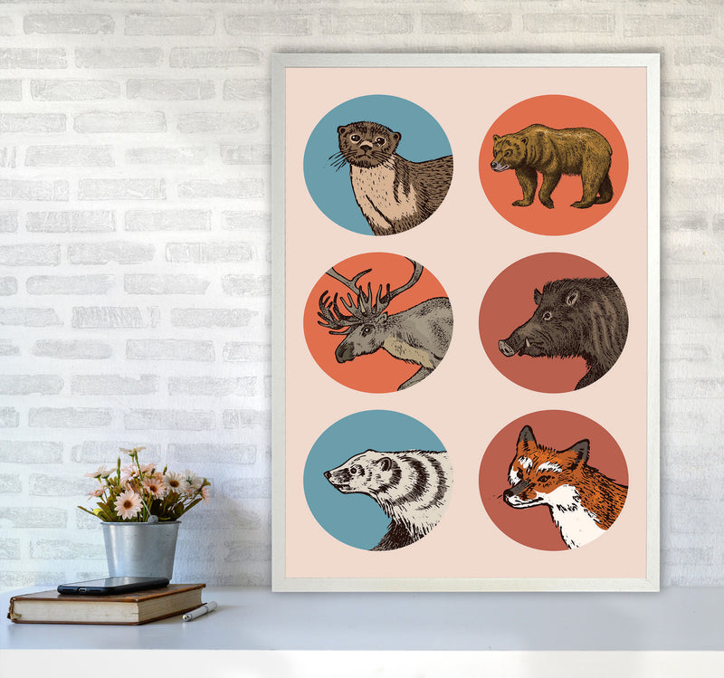 Animal Circles II Art Print by Jason Stanley A1 Oak Frame
