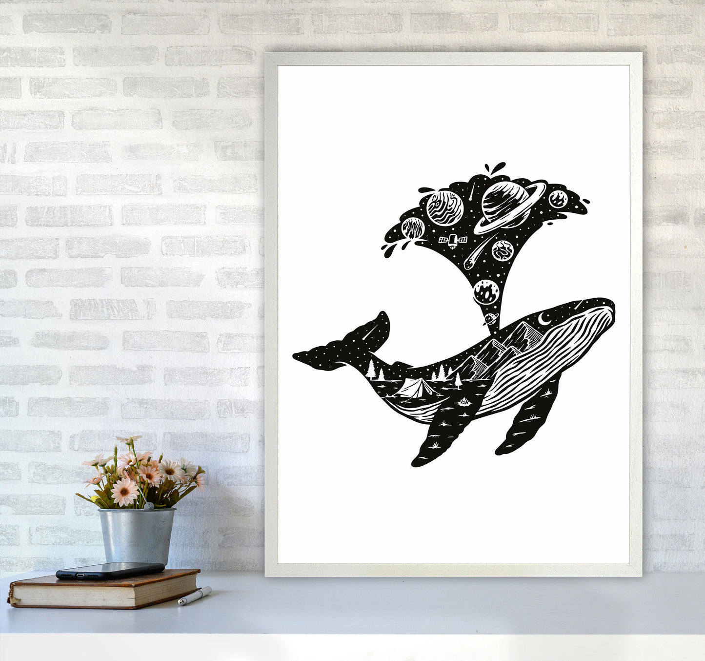 Humpback Universe Art Print by Jason Stanley A1 Oak Frame