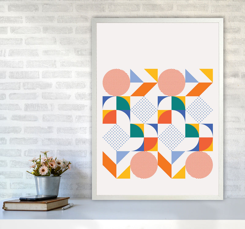 Retro Geometric 3 Art Print by Jason Stanley A1 Oak Frame