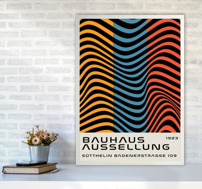 Bauhaus Tri-Color Art Print by Jason Stanley A1 Oak Frame