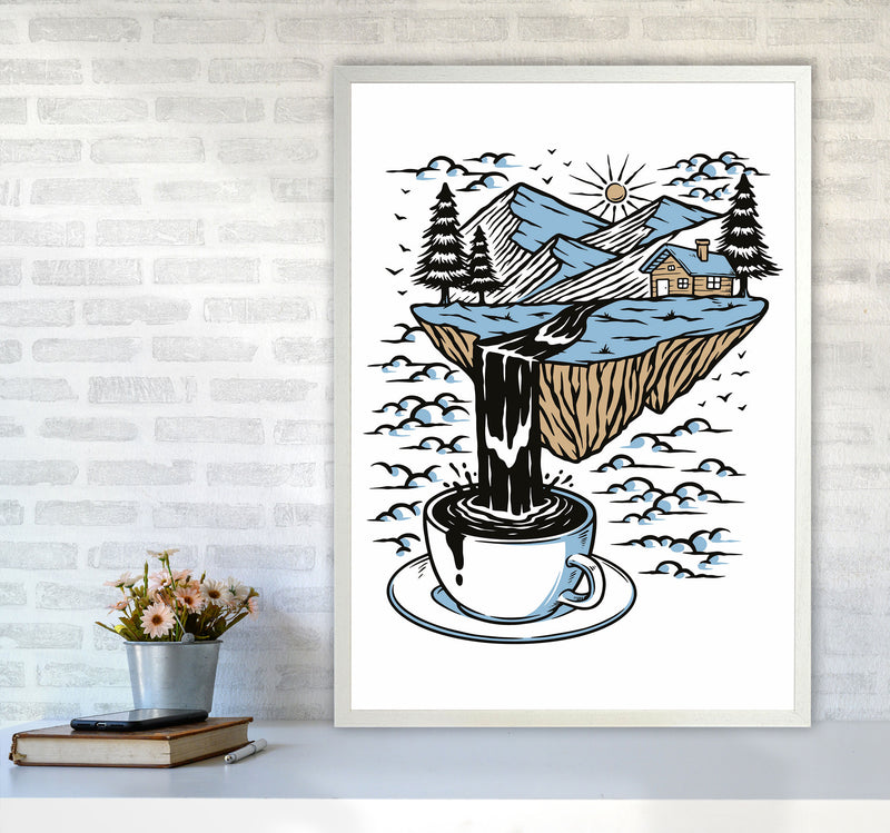 The River Flows Art Print by Jason Stanley A1 Oak Frame