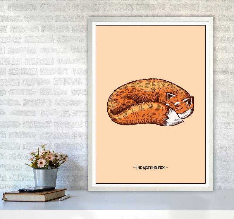 The Resting Fox Art Print by Jason Stanley A1 Oak Frame