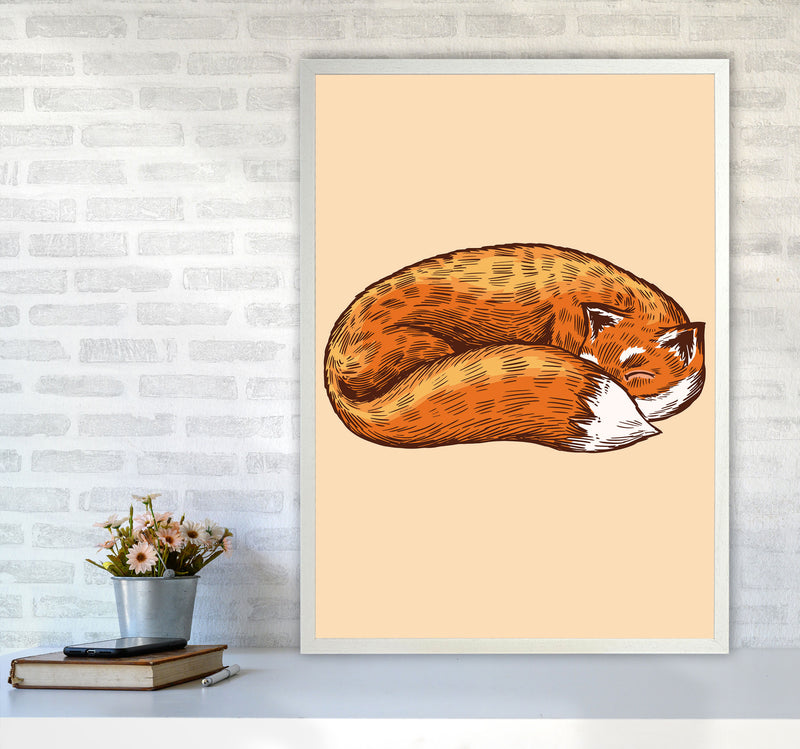 The Sleeping Fox Art Print by Jason Stanley A1 Oak Frame