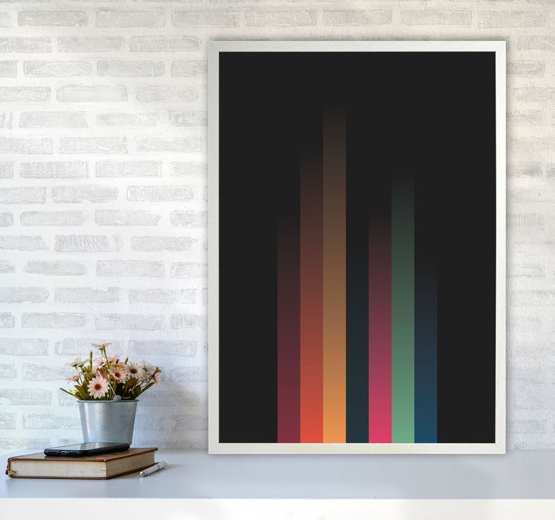 Faded Stripes 3 Art Print by Jason Stanley A1 Oak Frame