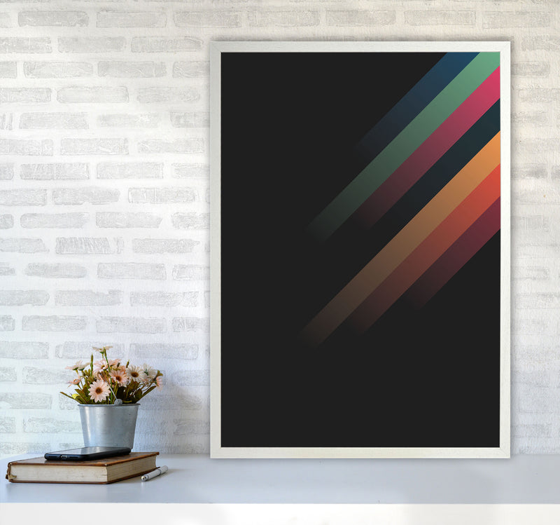 Faded Stripes 2 Art Print by Jason Stanley A1 Oak Frame