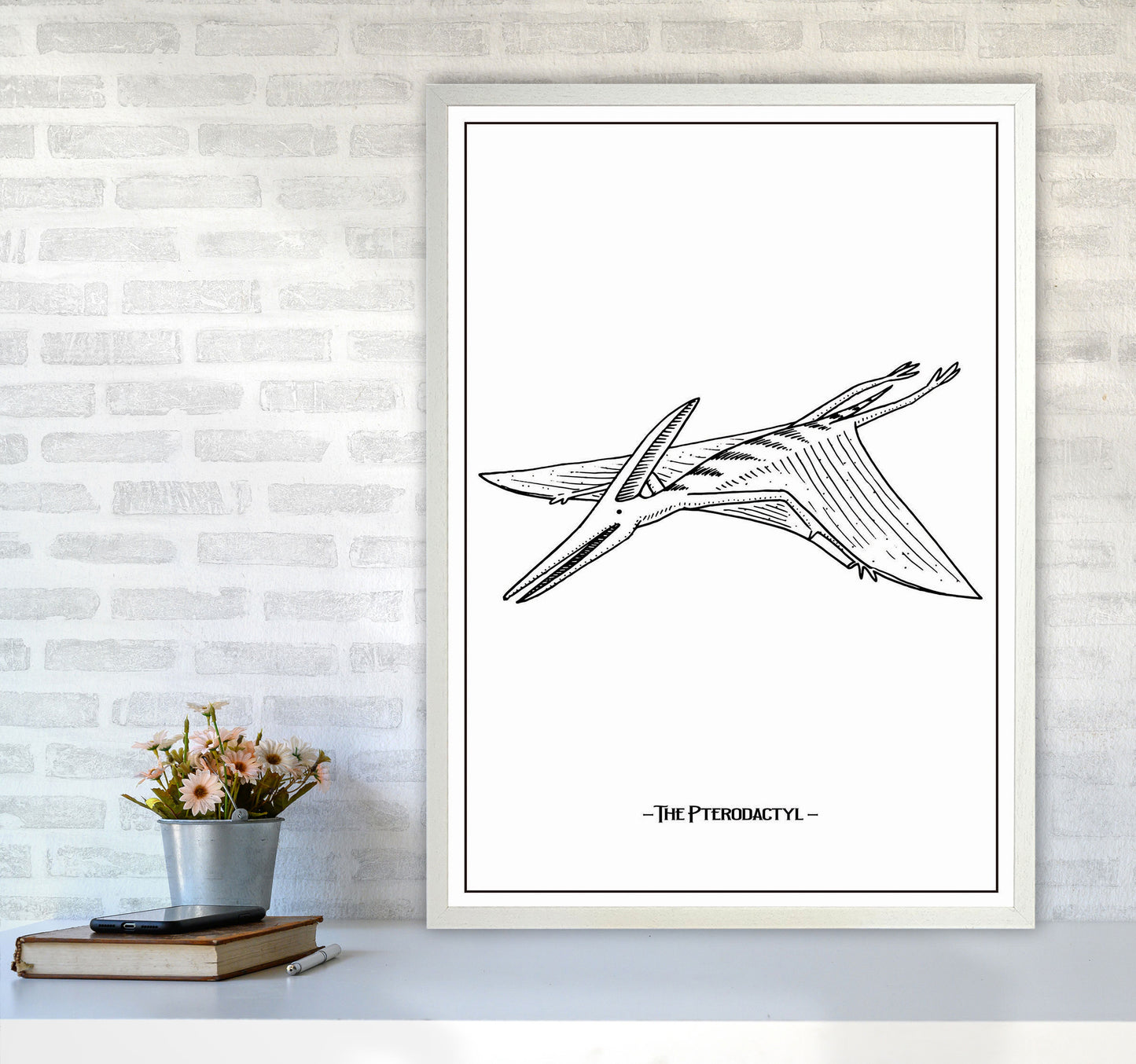 The Pterodactyl Art Print by Jason Stanley A1 Oak Frame