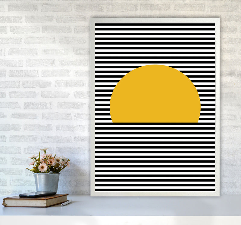 Sunset Line Art Art Print by Jason Stanley A1 Oak Frame
