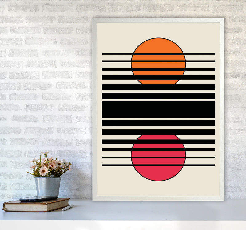Geometric Suns Art Print by Jason Stanley A1 Oak Frame