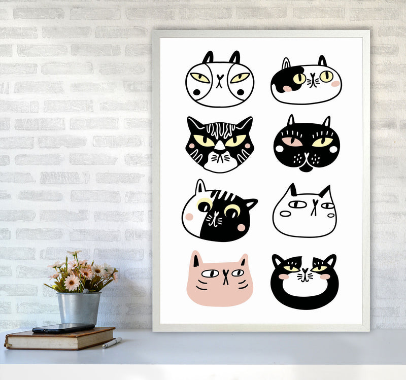 Crazy Cat Lady Art Print by Jason Stanley A1 Oak Frame