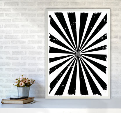 Black Sun Rays Art Print by Jason Stanley A1 Oak Frame