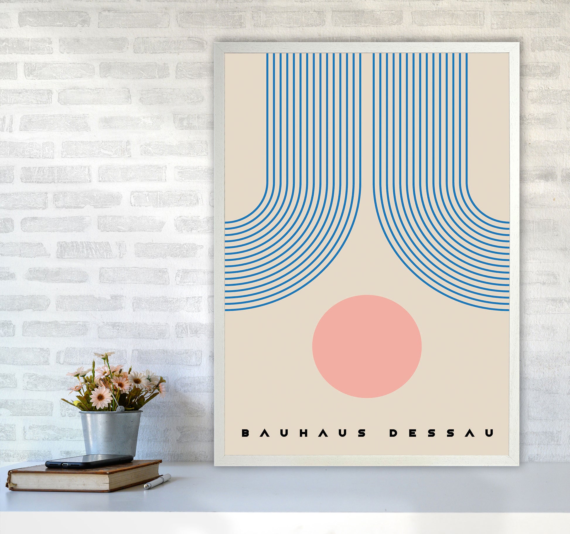 Bauhaus Design Art Print by Jason Stanley A1 Oak Frame