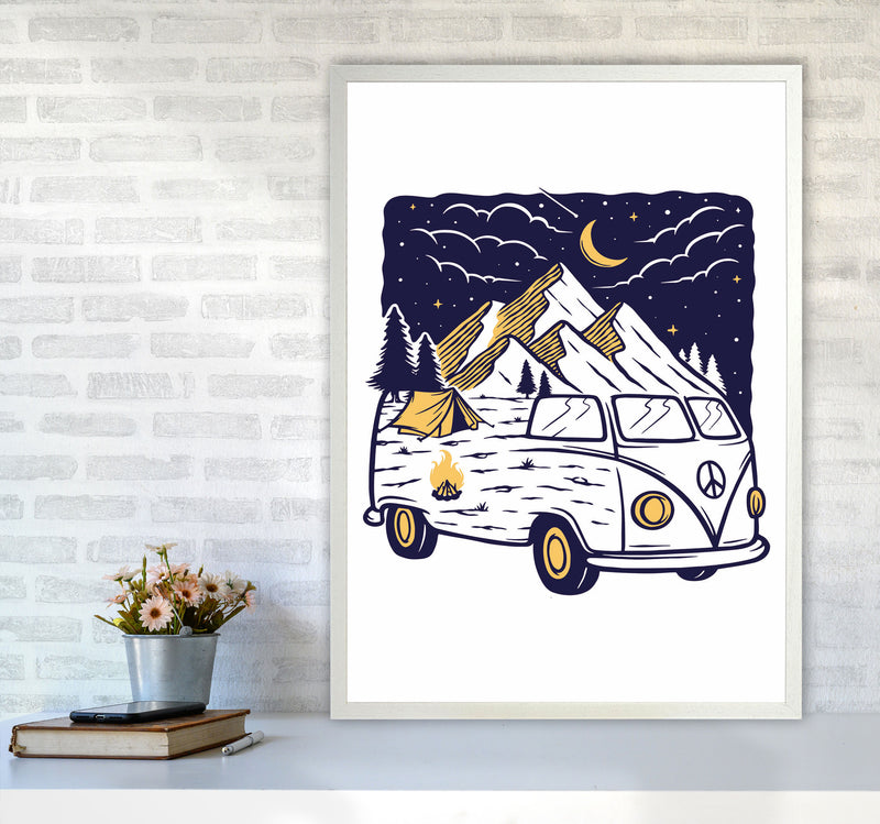 Camping Is Fun Art Print by Jason Stanley A1 Oak Frame