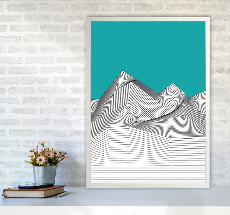 Blue Mountain Art Print by Jason Stanley A1 Oak Frame