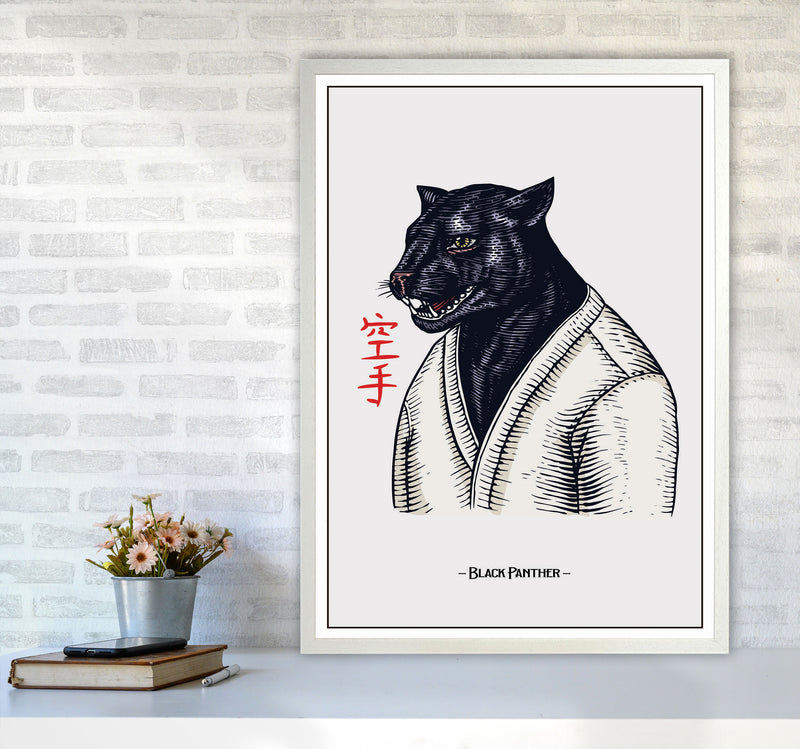Black Panther Art Print by Jason Stanley A1 Oak Frame