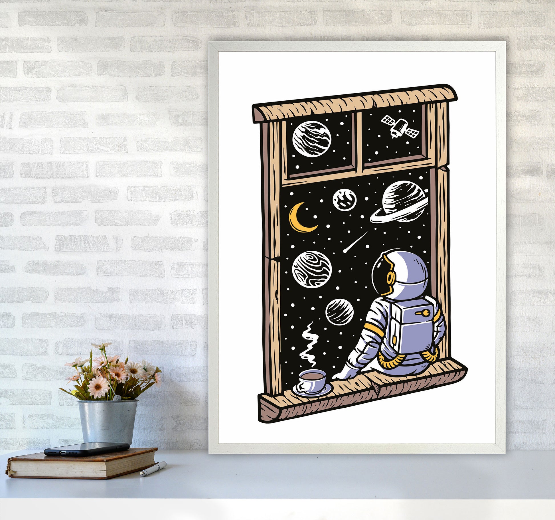 Planet Views Art Print by Jason Stanley A1 Oak Frame