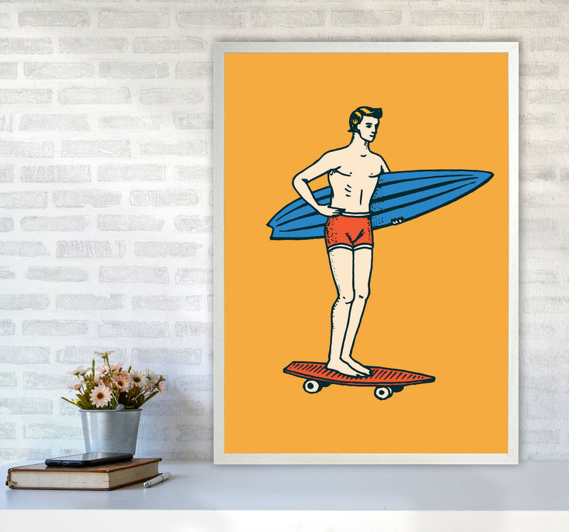 Gone Surfin' Art Print by Jason Stanley A1 Oak Frame