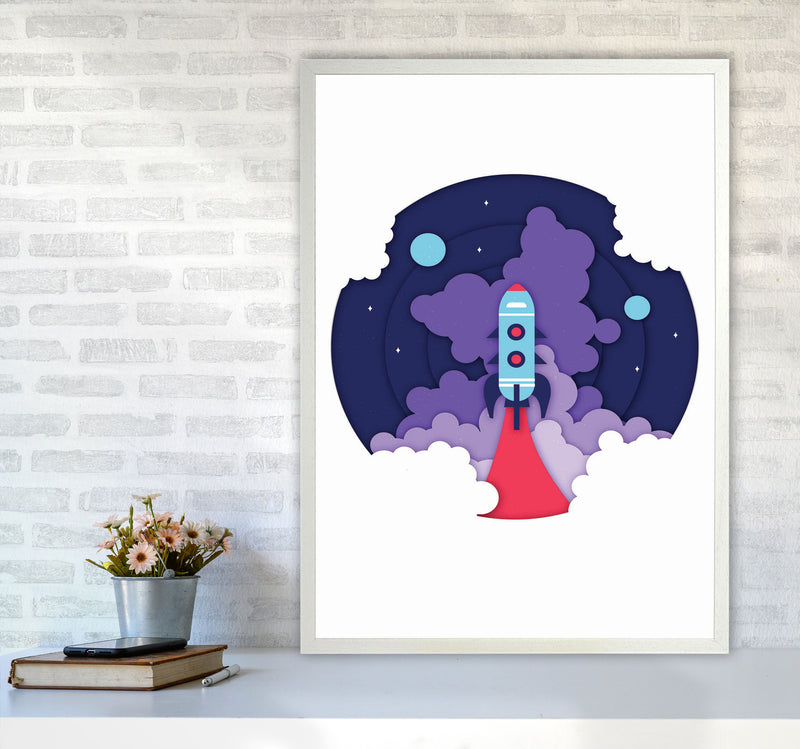 To The Moon Art Print by Jason Stanley A1 Oak Frame
