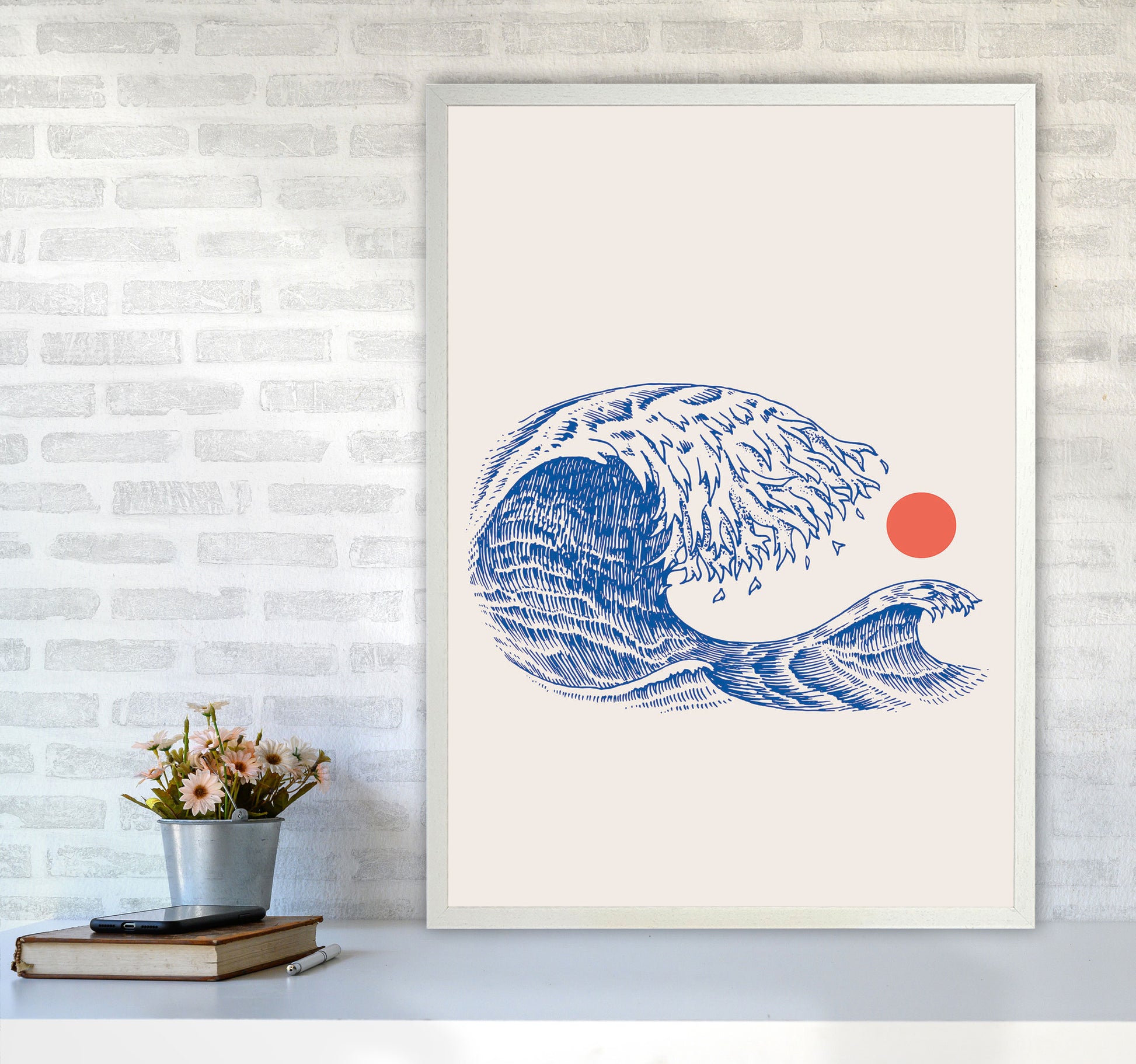 The Wave II Art Print by Jason Stanley A1 Oak Frame