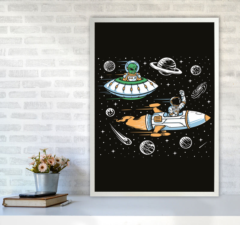 Space Rage Art Print by Jason Stanley A1 Oak Frame