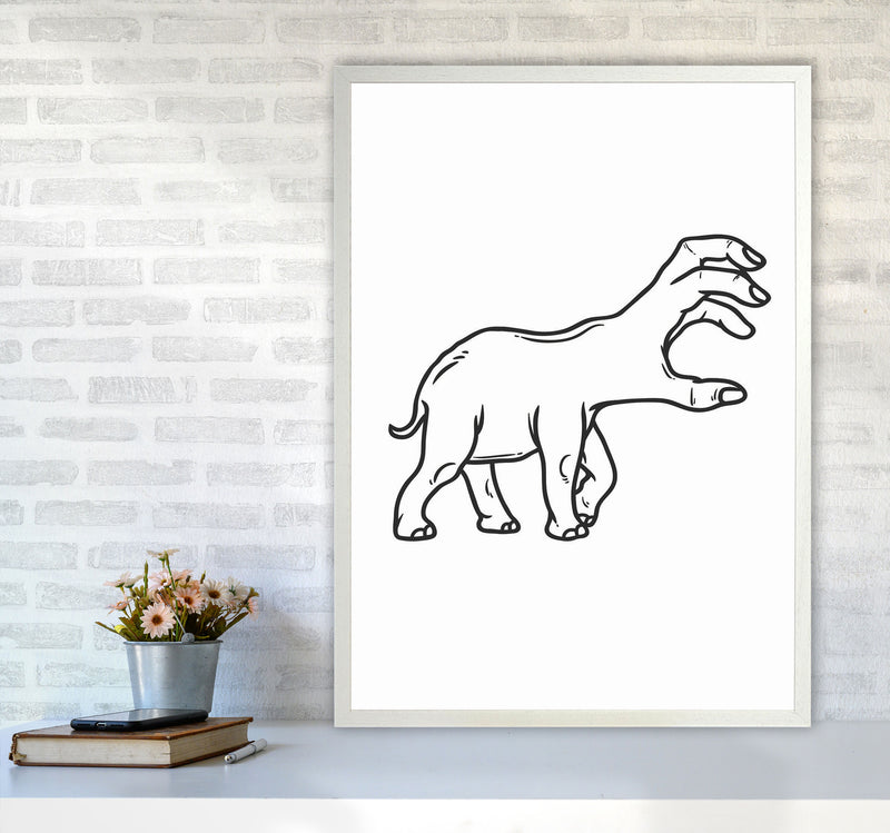Hand-Head Art Print by Jason Stanley A1 Oak Frame
