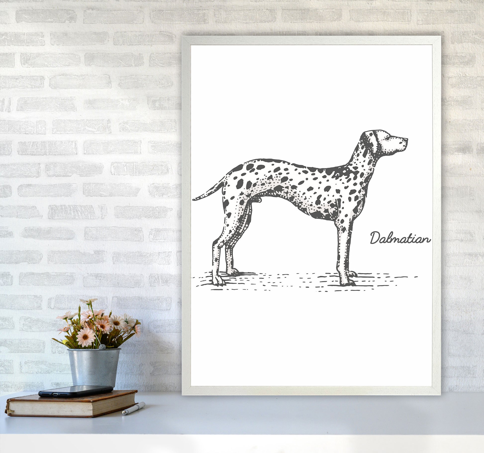 Dalmation Art Print by Jason Stanley A1 Oak Frame