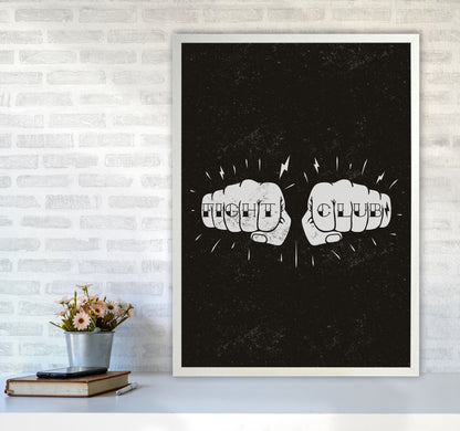 Fight Club Art Print by Jason Stanley A1 Oak Frame