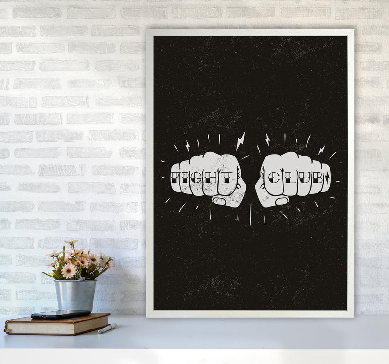 Fight Club Art Print by Jason Stanley A1 Oak Frame
