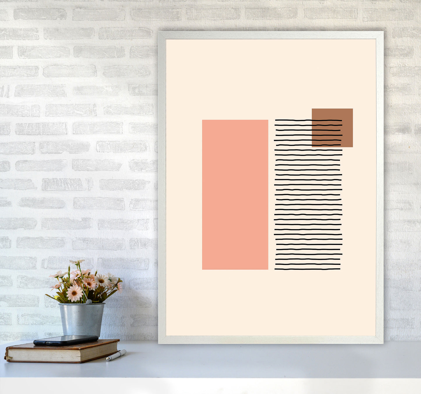Geometric Abstract Shapes II Art Print by Jason Stanley A1 Oak Frame