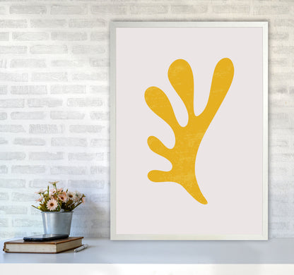 Abstract Yellow Algae Art Print by Jason Stanley A1 Oak Frame