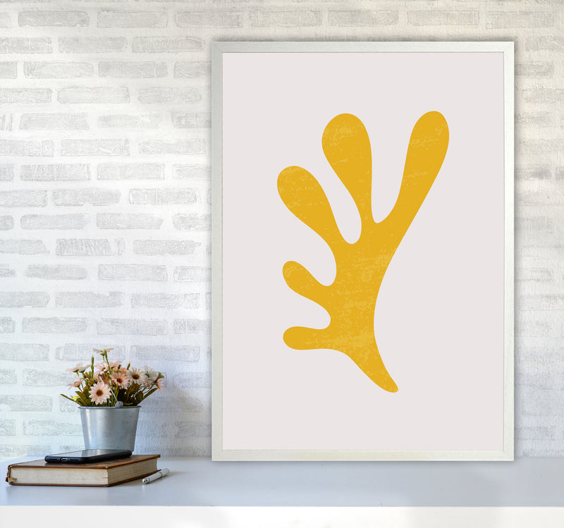 Abstract Yellow Algae Art Print by Jason Stanley A1 Oak Frame