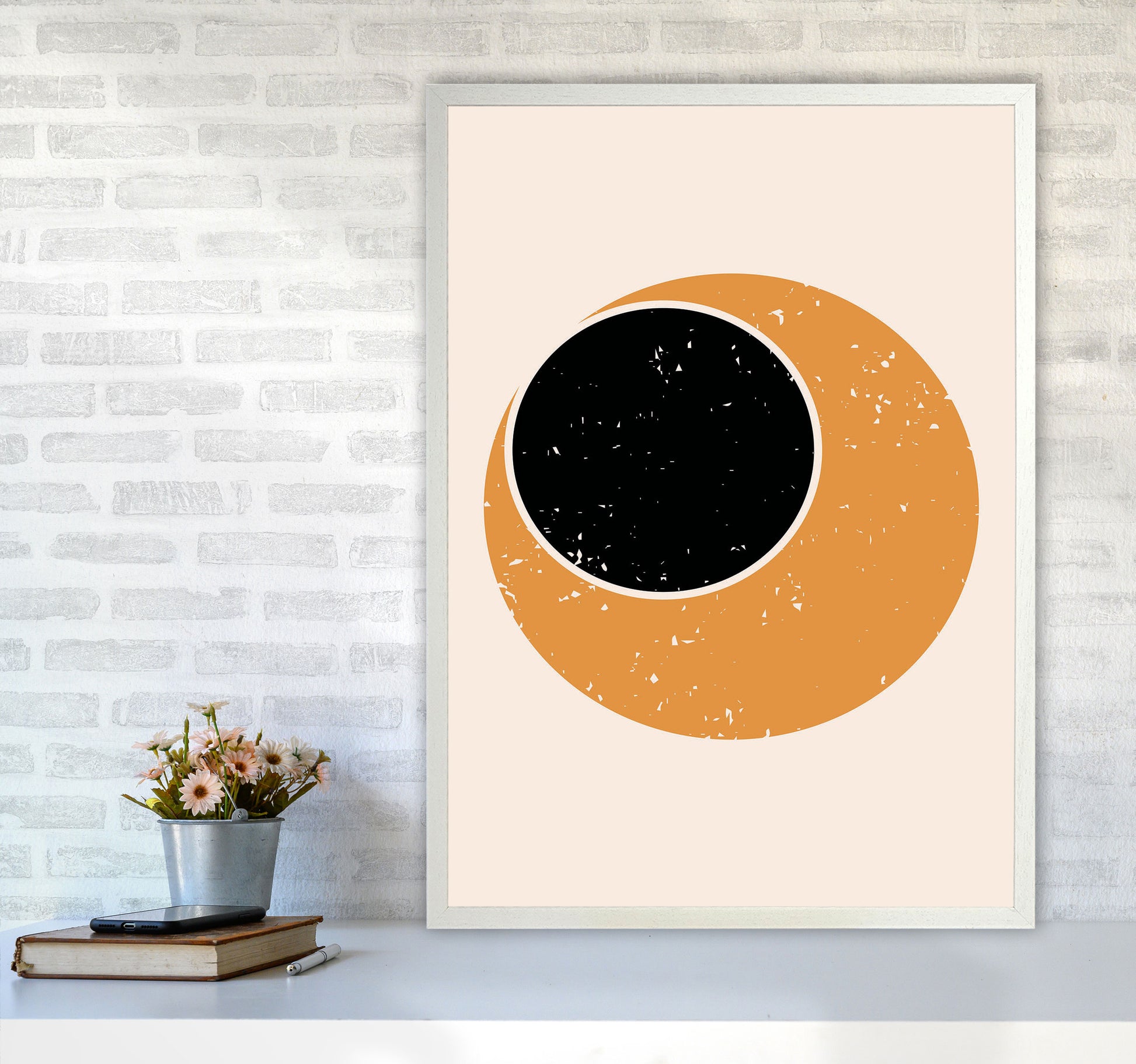 Abstract Contemporary Sun Art Print by Jason Stanley A1 Oak Frame