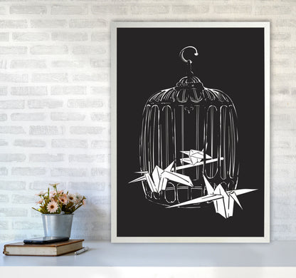 Origami Birds Art Print by Jason Stanley A1 Oak Frame