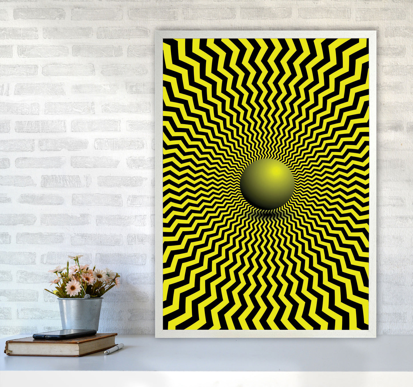 Optical Illusion Art Print by Jason Stanley A1 Oak Frame