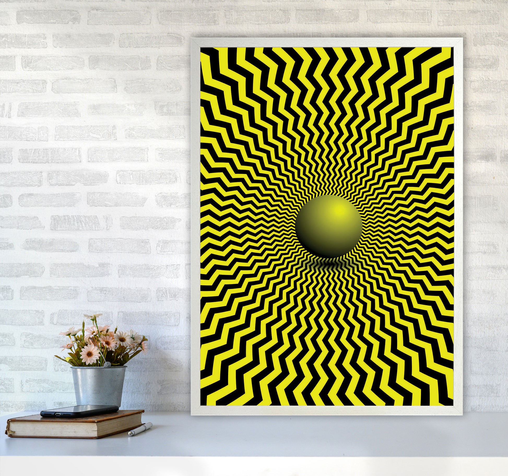 Optical Illusion Art Print by Jason Stanley A1 Oak Frame