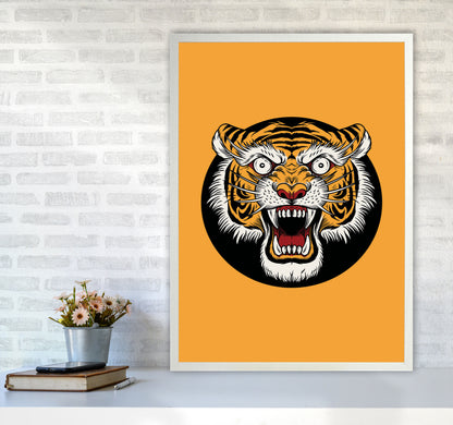 Vintage Tiger Art Print by Jason Stanley A1 Oak Frame