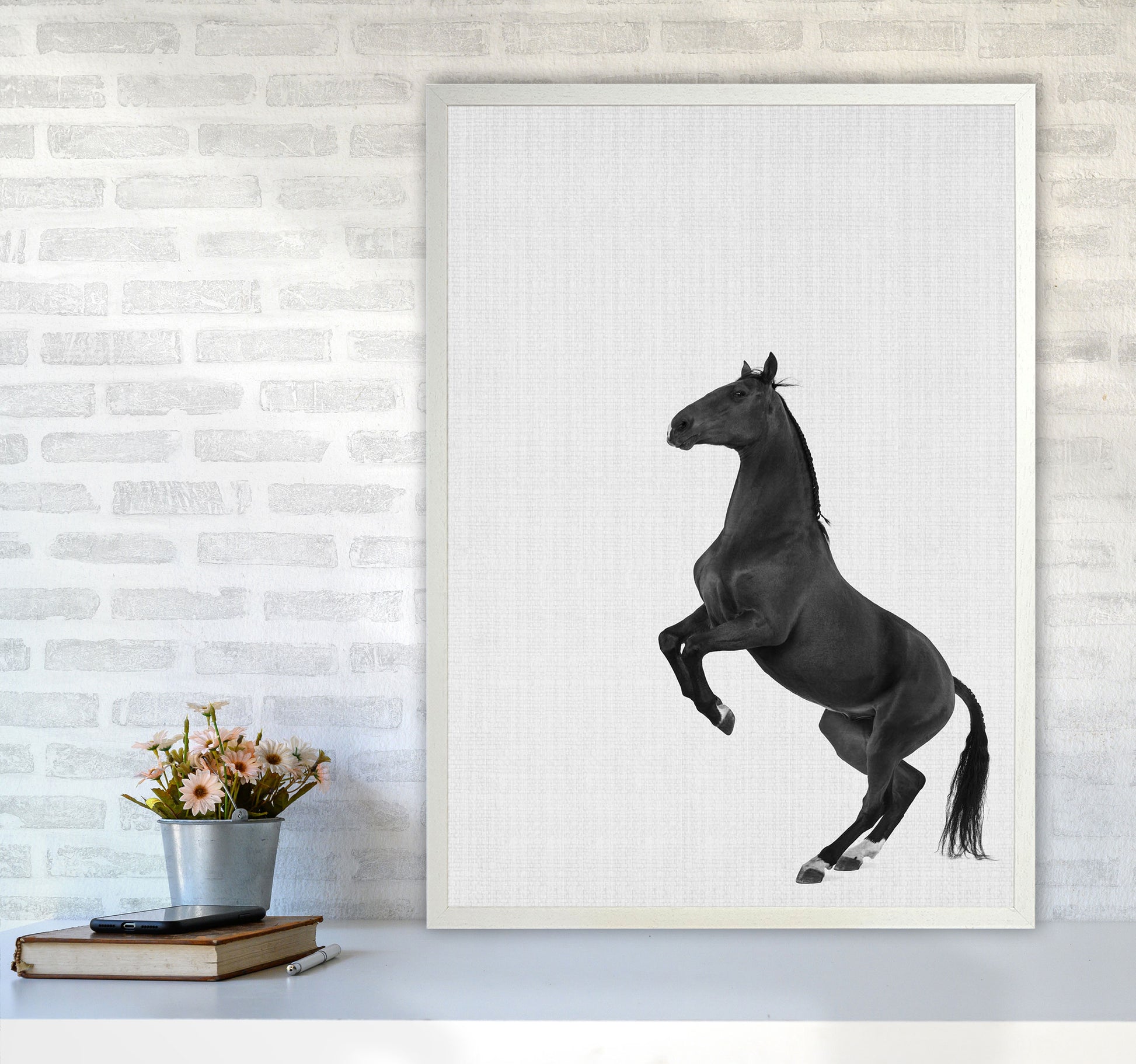 The Dark Horse Rides At Night #2 Art Print by Jason Stanley A1 Oak Frame