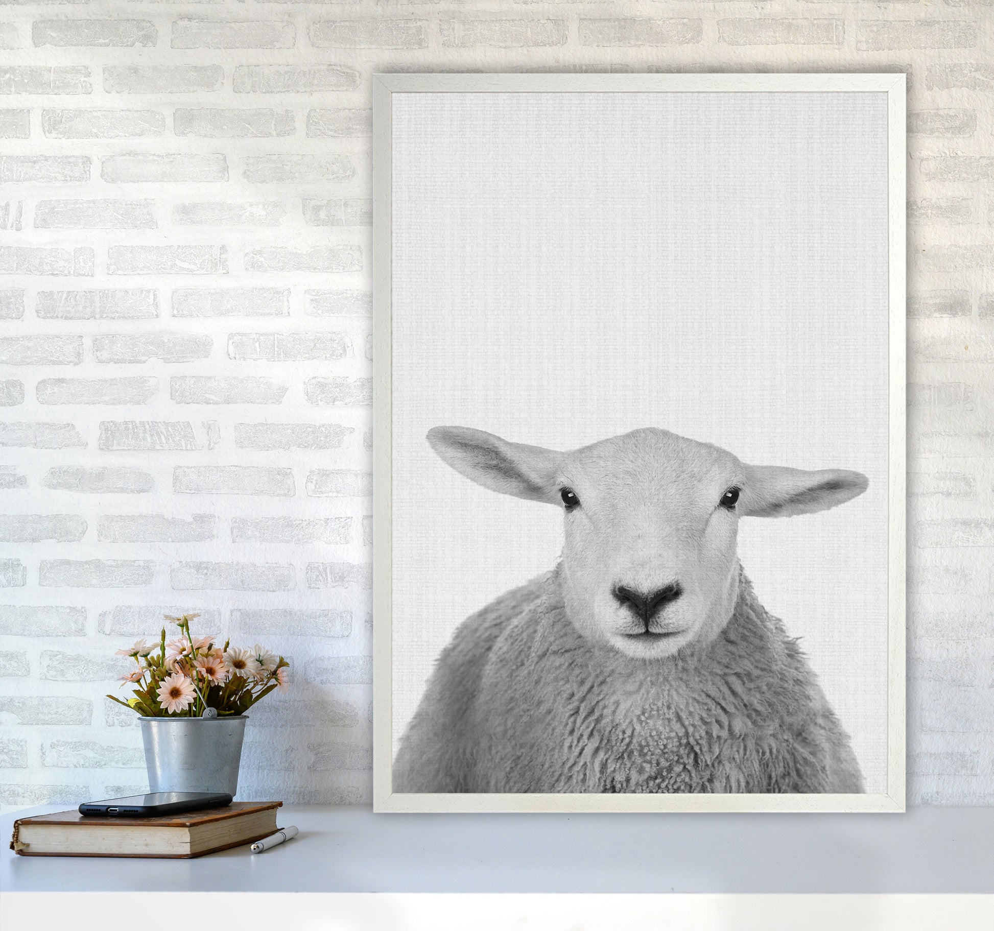 Trust This Wise Sheep Art Print by Jason Stanley A1 Oak Frame