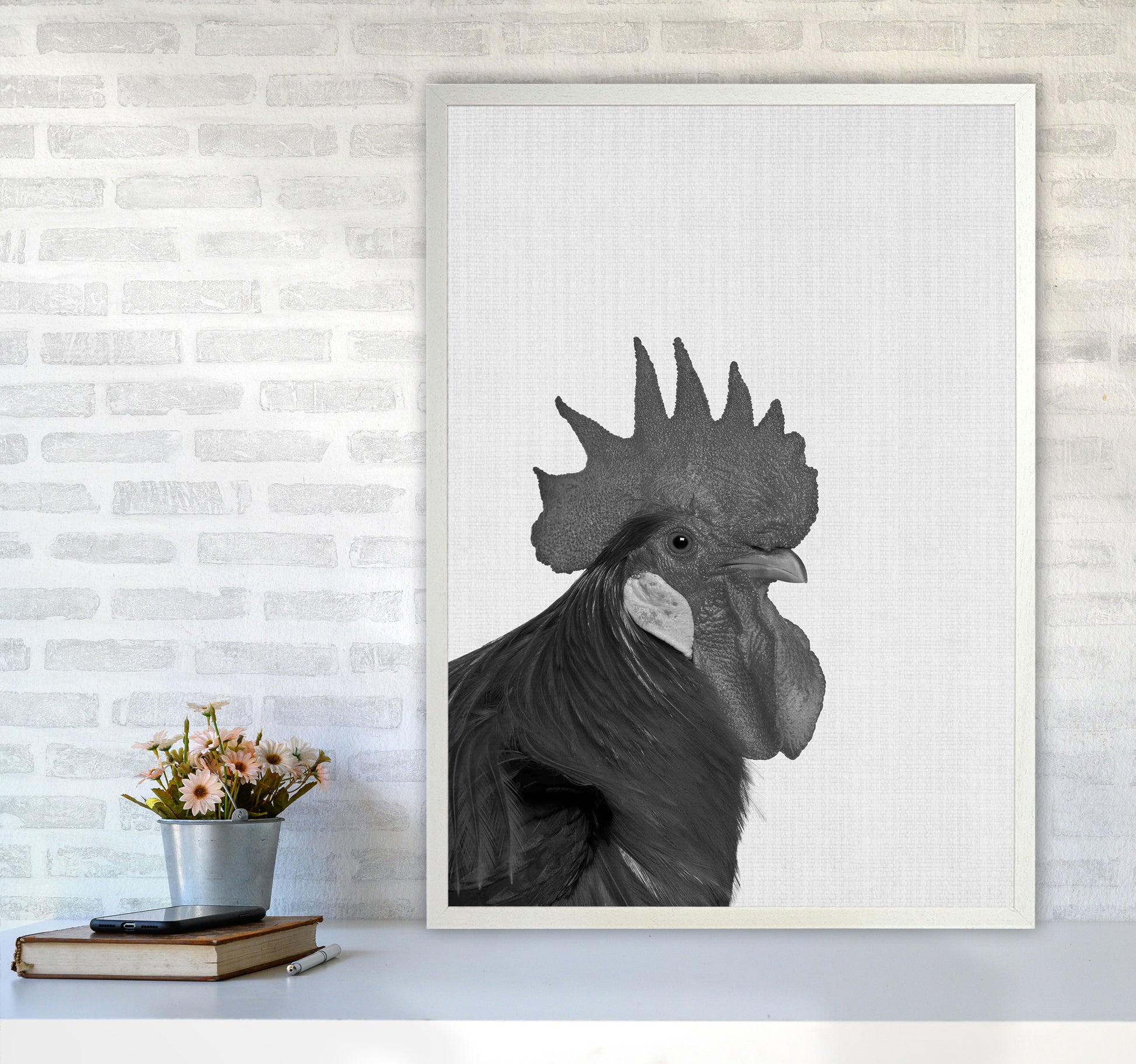 Cock A Doodle Doo Art Print by Jason Stanley A1 Oak Frame