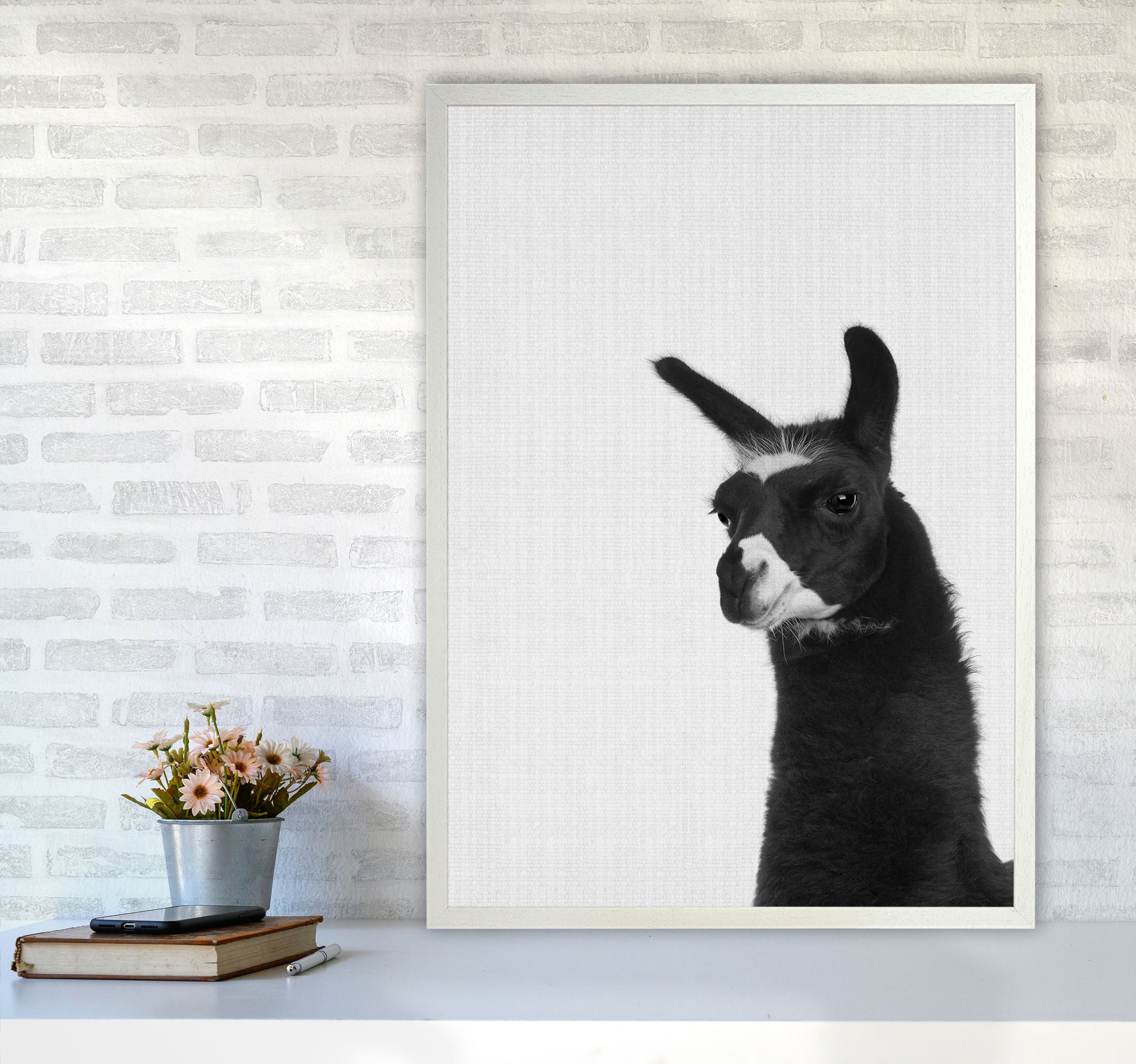 Llama #2 Art Print by Jason Stanley A1 Oak Frame