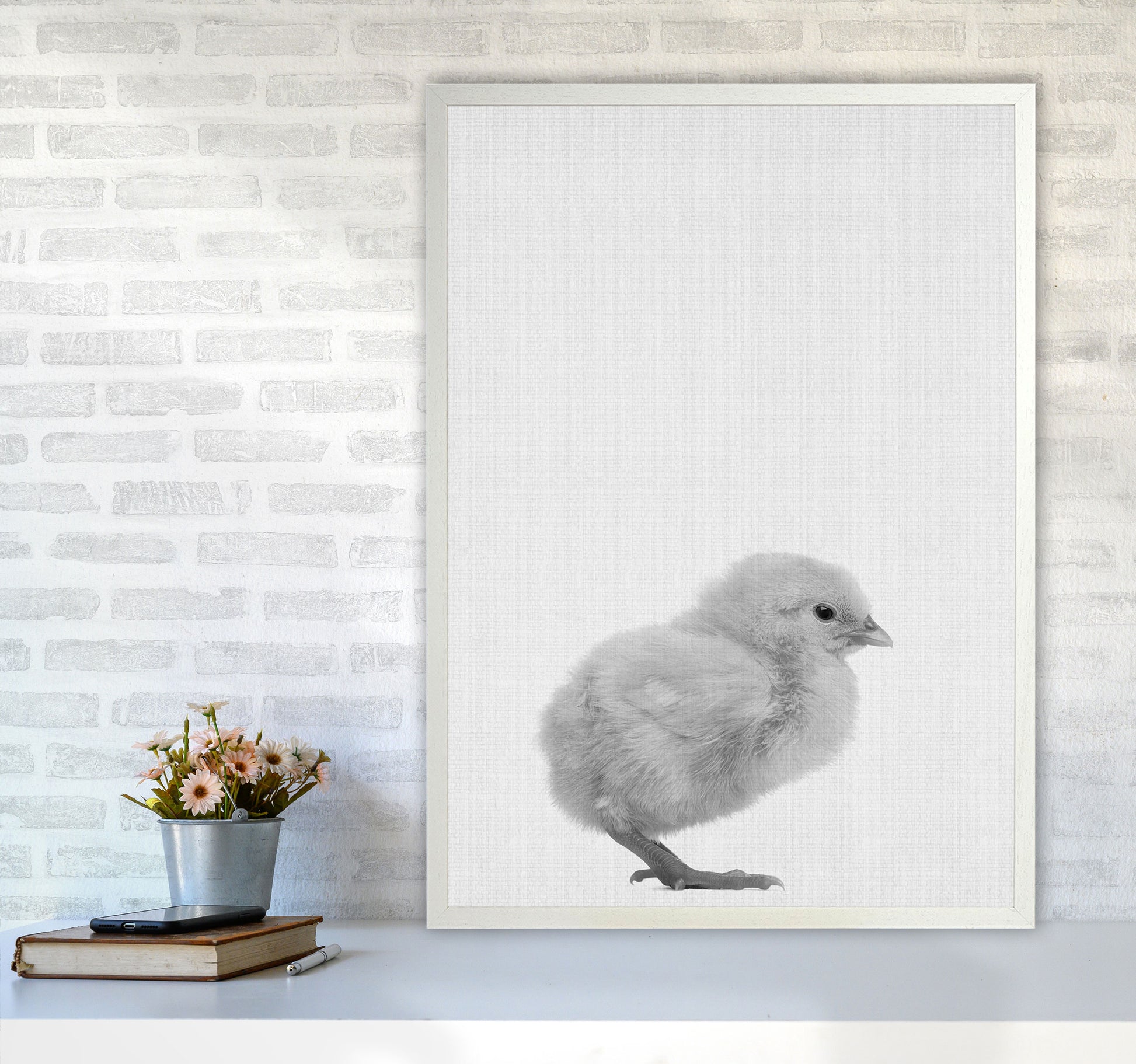 2X3_Chick Art Print by Jason Stanley A1 Oak Frame
