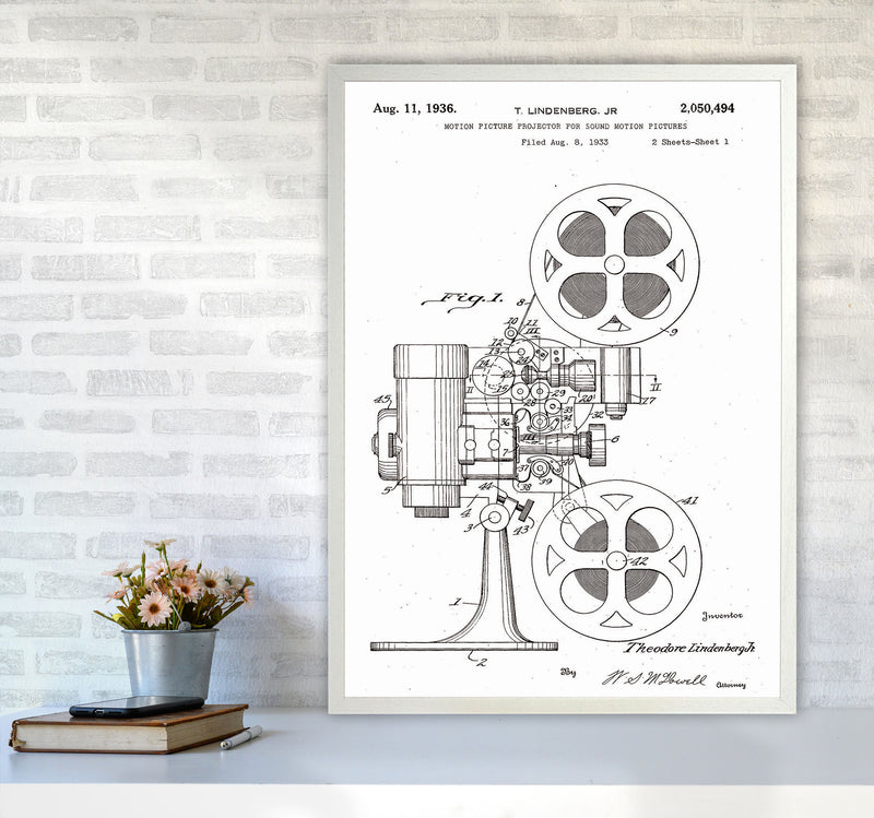 Motion Picture Projector Patent Art Print by Jason Stanley A1 Oak Frame