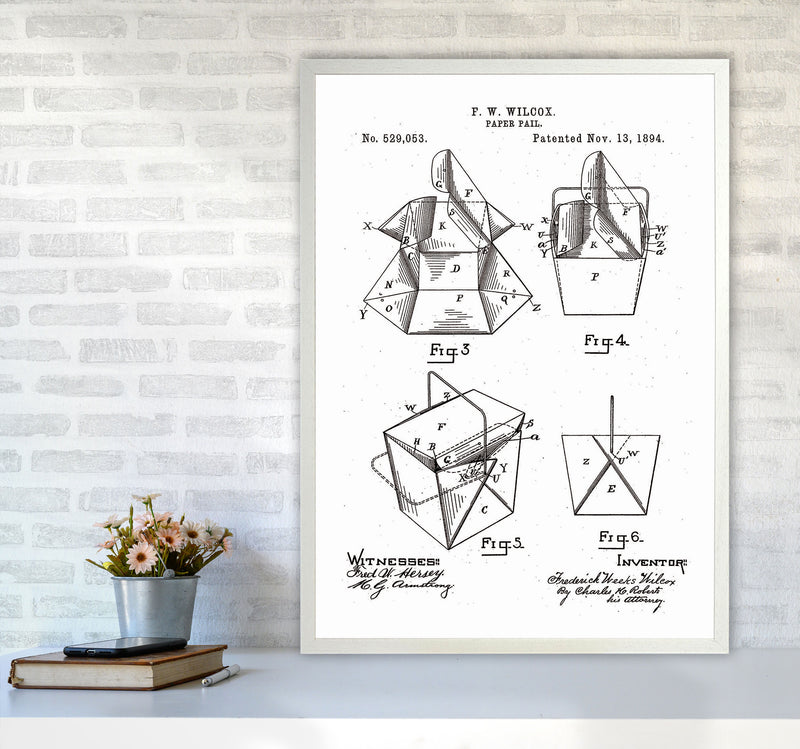 Chinese Take Out Box Patent Art Print by Jason Stanley A1 Oak Frame
