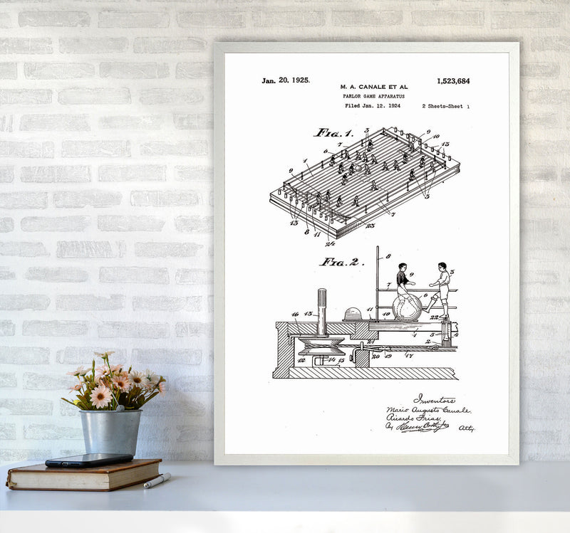 Vintage Foos Ball Table Patent Art Print by Jason Stanley A1 Oak Frame