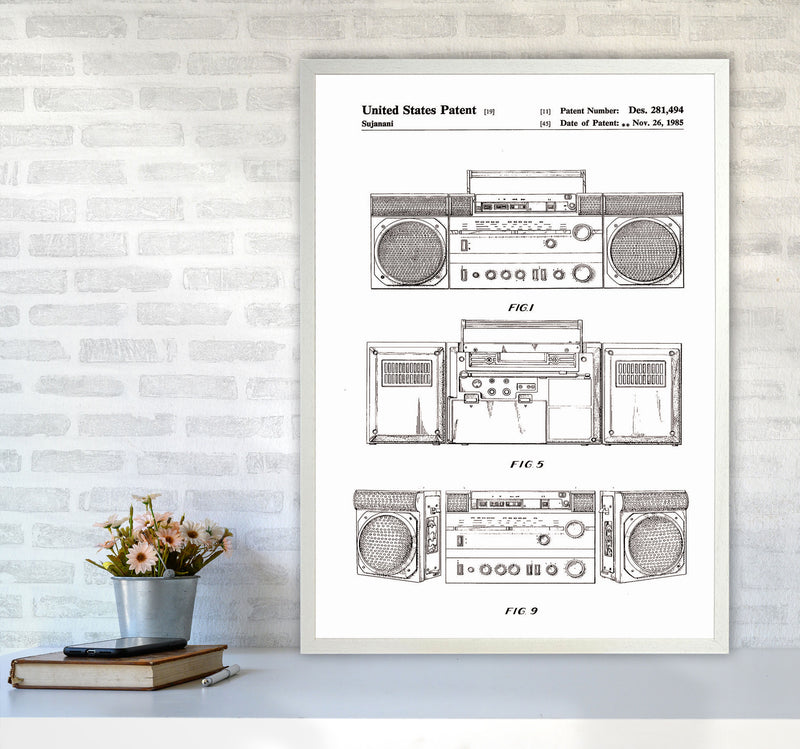Ghetto Blaster Patent Art Print by Jason Stanley A1 Oak Frame