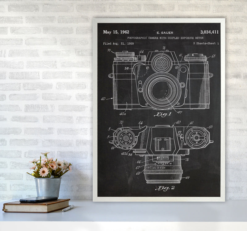 Vintage Camera Patent Art Print by Jason Stanley A1 Oak Frame