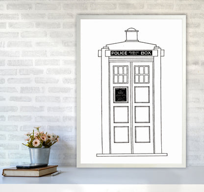 Police Call Box Patent Art Print by Jason Stanley A1 Oak Frame