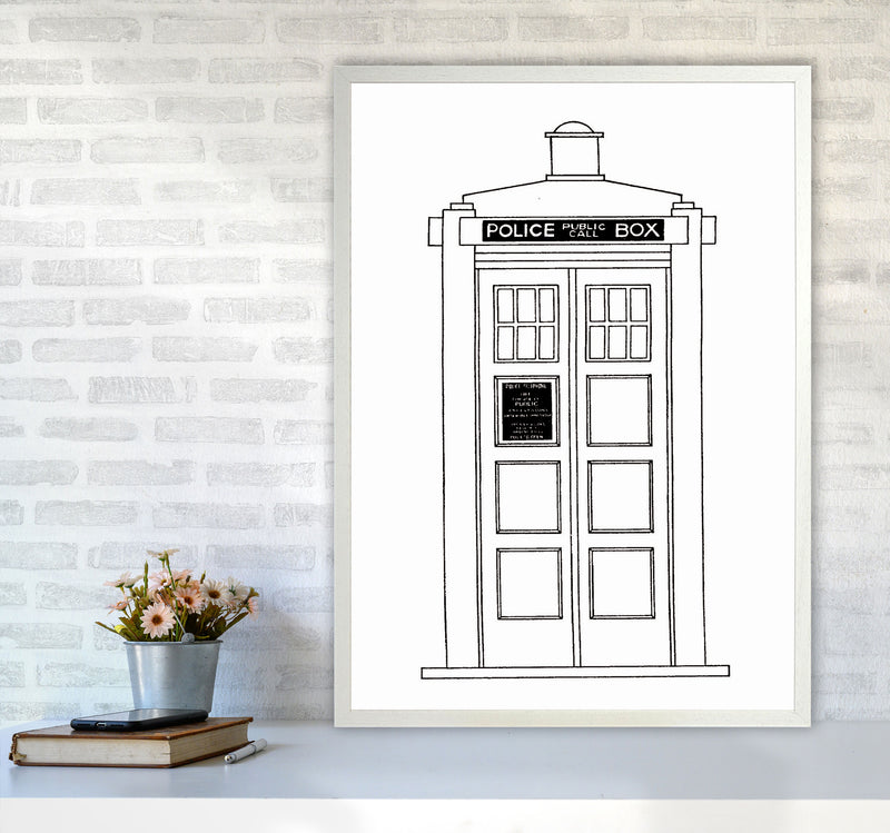 Police Call Box Patent Art Print by Jason Stanley A1 Oak Frame